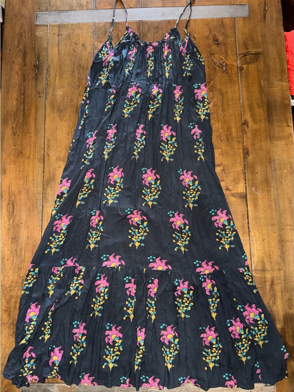 Anthropologie Floral Maxi Dress Low Back Spaghetti Strap